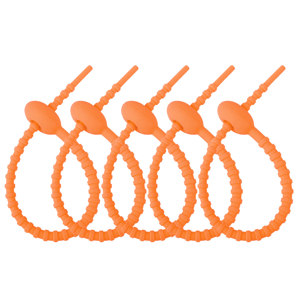 Picture of 215mm silicone cable tie data line storage finishing winder DIY key chain jewelry pendant color lanyard