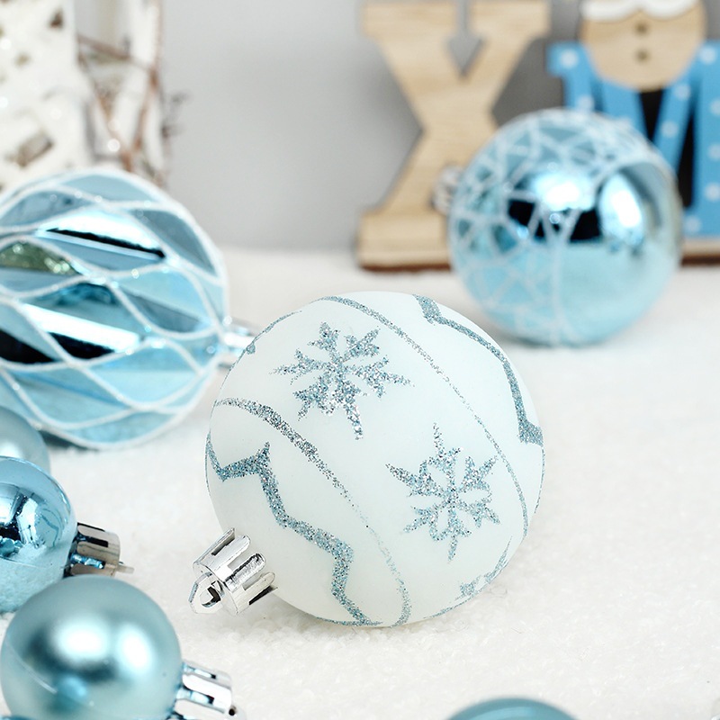 Picture of Cross-border New Christmas Decorations House Painted Christmas Ball suit Gift Bag Christmas Tree Pendant