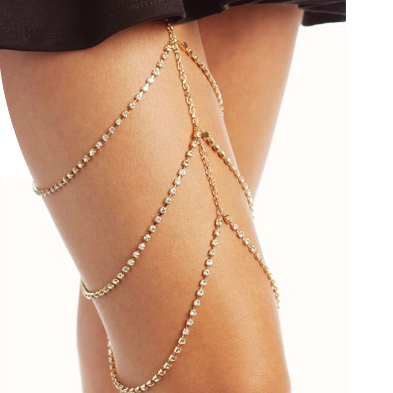 Picture of European and American cross-border jewelry multi-layer claw chain sexy thigh chain ebay hot sale rhinestone thigh chain anklet