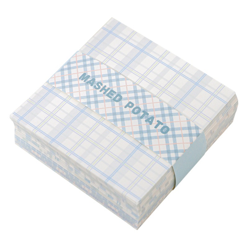 Paper dyed note paper Plaid element series creative Plaid ins style journal message note note paper 10 types