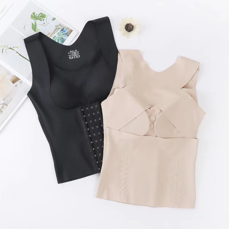 Belly contracting underwear push up anti-drooping chest support breast contracting 4-in-1 seamless body shaping correction humpback beauty back bra for women
