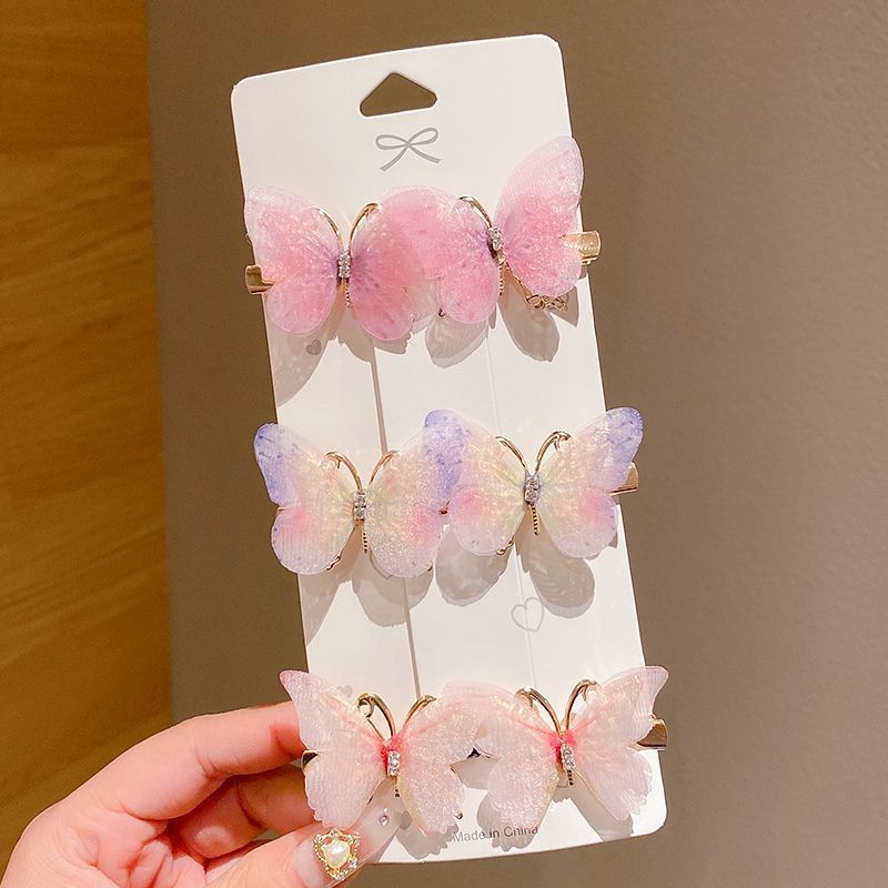 Picture of Butterfly hairpin girl princess cute Super fairy children's hair accessories headdress wholesale hairpin bangs clip side clip