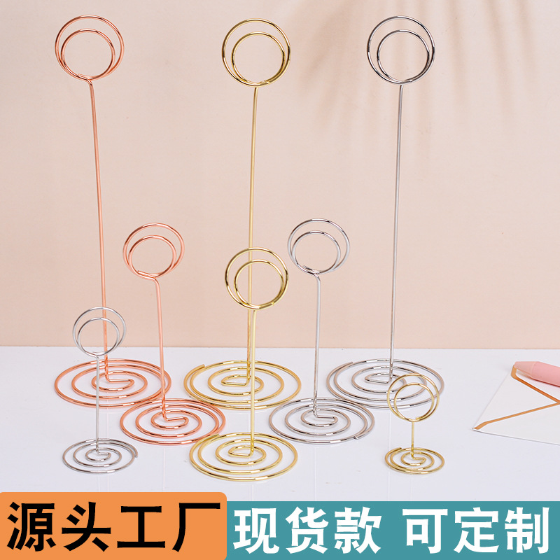 Source Factory Ready-Made Direct Sales Cross-Border Peacock Round Note Holder Desktop Ornament Card Holder Wedding Message Holder