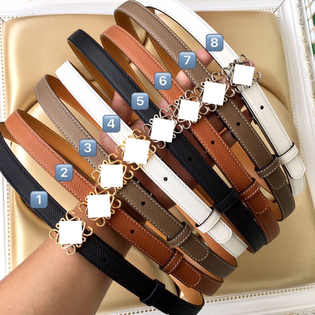 Factory Outlet Women's Thin Narrow Belt 2.0cm Head Layer Cowhide L Belt dress Cowhide Real Belt