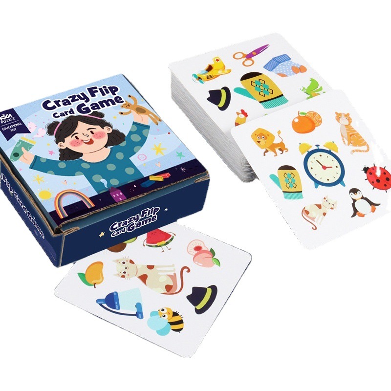 Crazy pair touch children's educational concentration reaction training parent-child interactive board games early education memory card toys