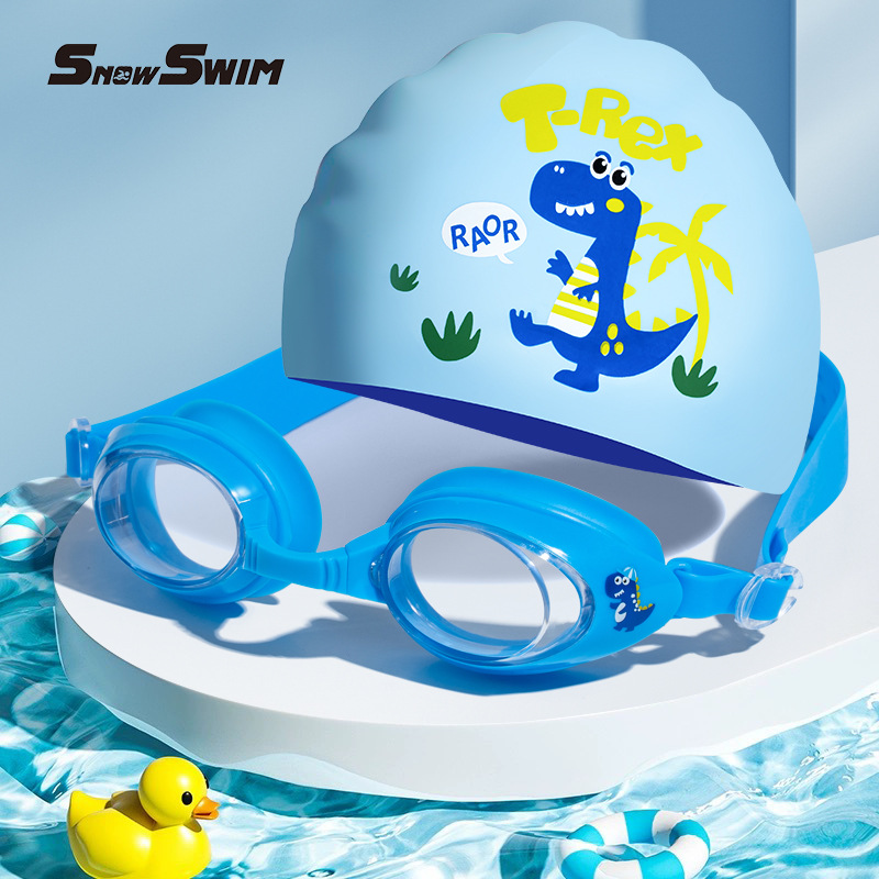 Picture of Children's swimming goggles small frame waterproof anti-fog HD boys and girls professional swimming glasses swimming cap suit diving equipment