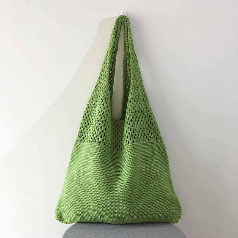Picture of Cute Knitted Bags 2024 Fashion Hollow Handbags Fashionable and Easiest for Match Shoulder Bags Large Capacity Tote Bags Cross-Border