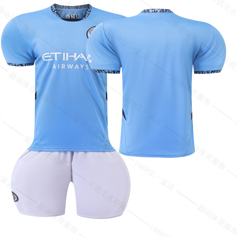 Picture of 2425 Manchester City Home New Football Suit No.9 Harland Jersey 17 De Braunay suit Foreign Trade Supply Factory