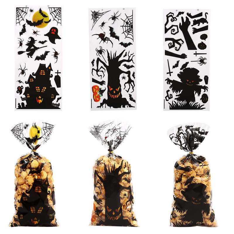 Halloween OPP flat pocket ghost Castle flat pocket candy packaging bag plastic bag transparent packaging bag