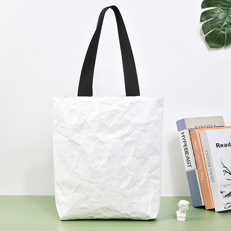 White Waterproof DuPont Paper Bag Washable Tear Paper Bag Wholesale Shopping Gift Tote Bag Printing