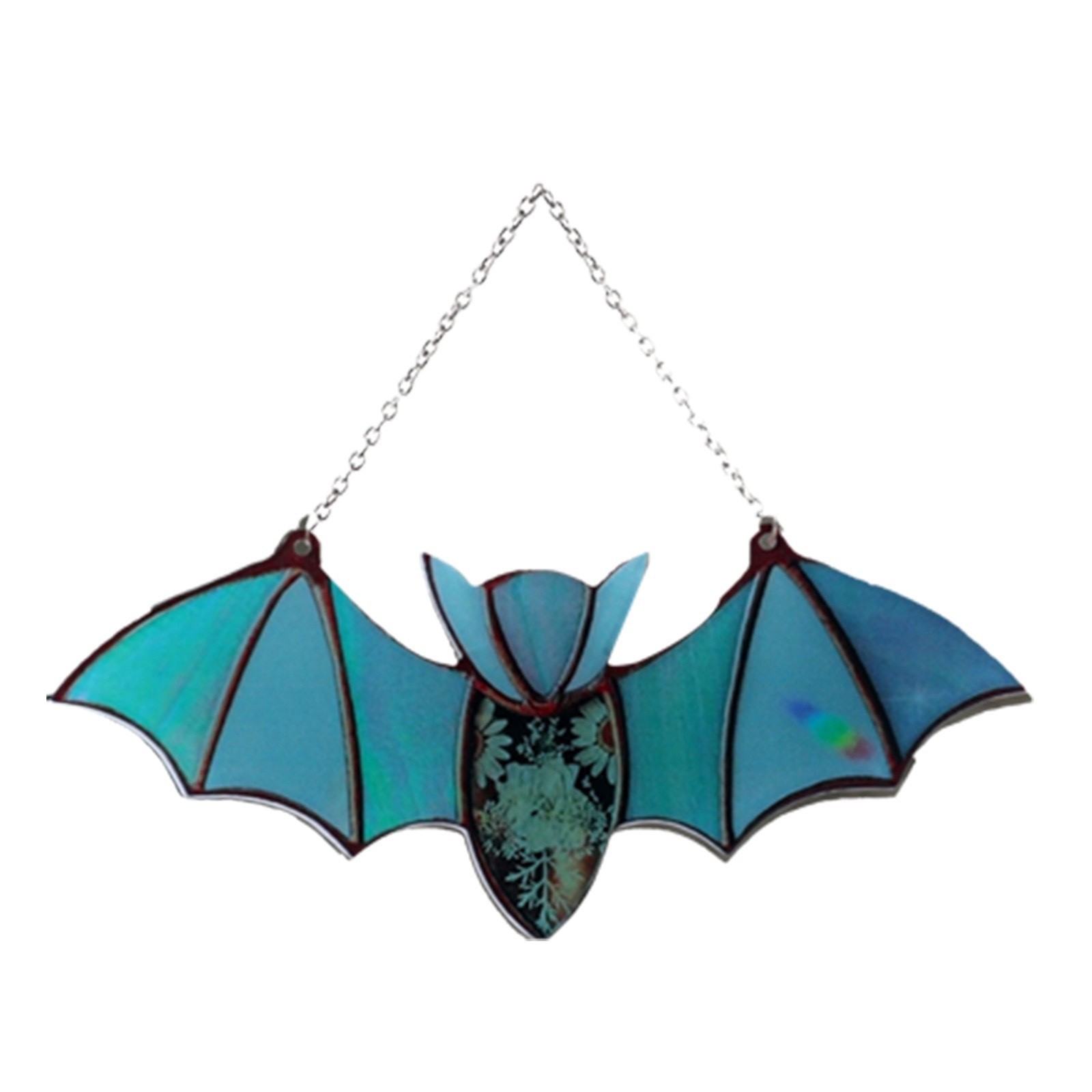 Picture of Halloween Decoration Hanging Acrylic Bat Window Wall Pendant Halloween Home Decoration Colorful Bat