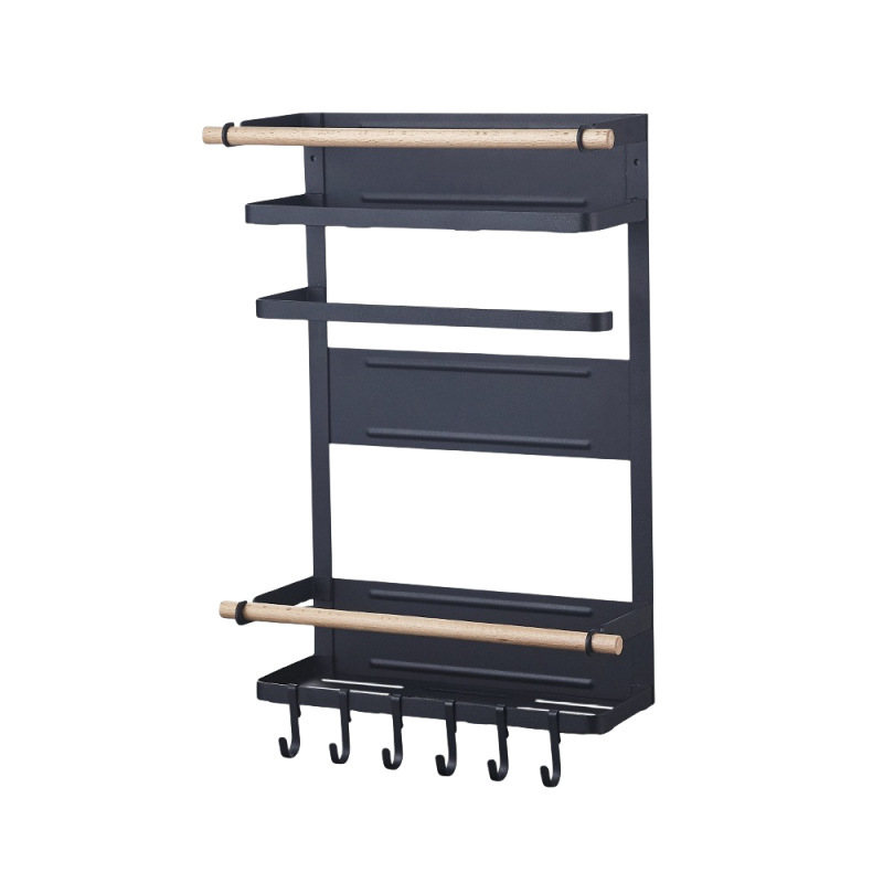 Picture of Japanese-Style Refrigerator Magnetic Absorption Storage Rack Side Storage Rack Wall-Mounted Multi-Layer Side Magnet Refrigerator Side Wall Hanger