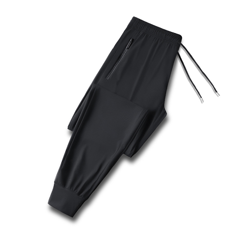 Picture of Ice Silk Pants Men's Summer Thin Men's Casual Pants Breathable Leg-Tie Loose High-Elasticity Quick-Drying Air-Conditioned Sports Pants