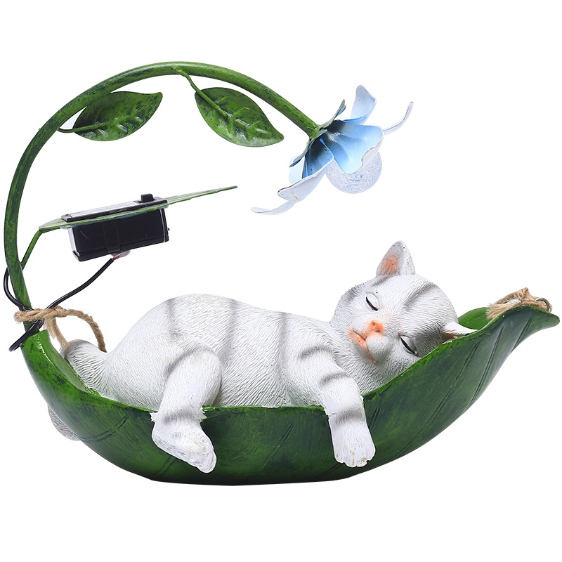 Picture of Cross-Border Decorative Animal Courtyard Solar Light Pastoral Entrance Garden Landscaping Outdoor Balcony Set Cat Pendant