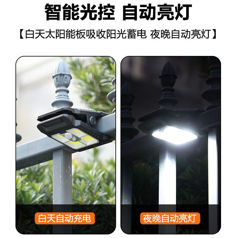 Picture of Solar Outdoor Lights, Garden Lights, Fence Clip Lights, Household Waterproof Wall Lights, Human Body Sensing Super Bright Lighting Street Lights