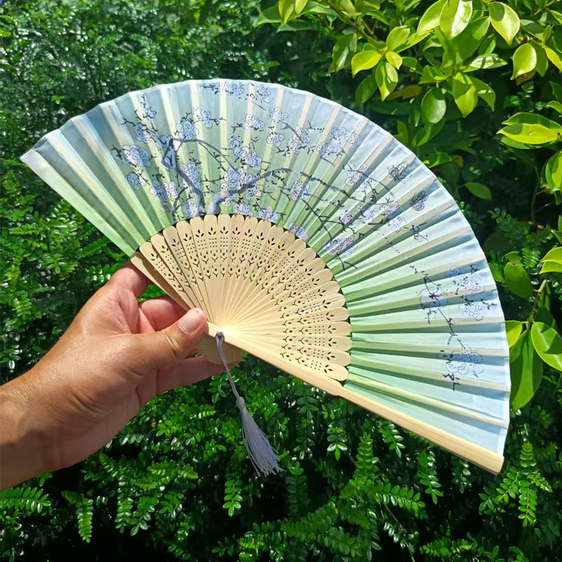 Picture of Folding Fan Bamboo Ancient Fan Student Girl Chinese Style Small Fan Scenic Spot Export Wholesale Retail Gift Decorative Fan
