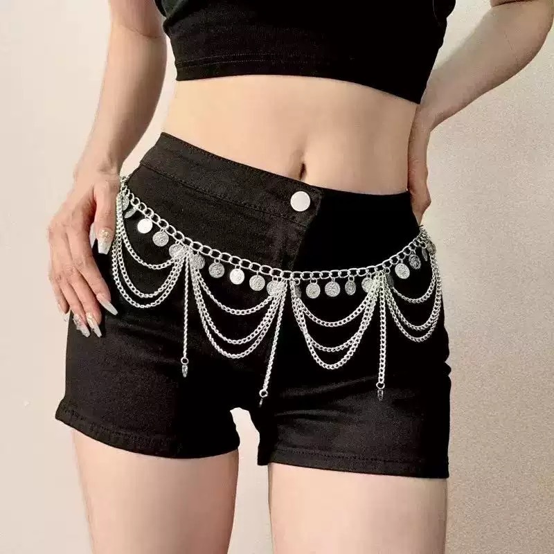 Latin Dance Waist Chain Belly Dance Multi-layer Belt Chain Accessories Dancing Waist Ornament Dance Dress Ethnic Style Tassel Accessories