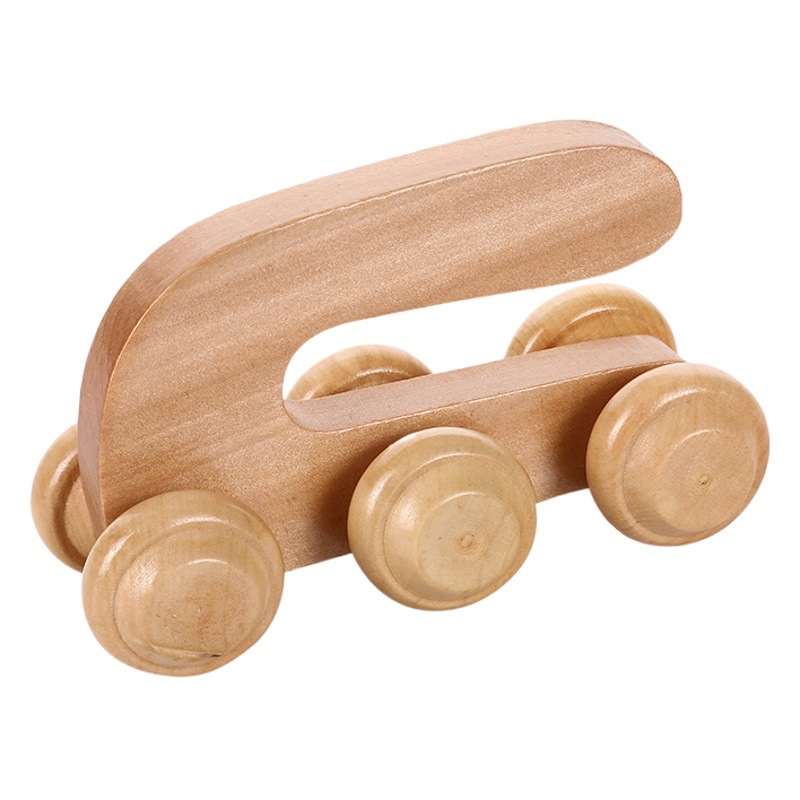Manual Massager Hemu Cervical Vertebra Face and Leg Massager Roller Massager Bamboo Wooden Massage Hammer Tool