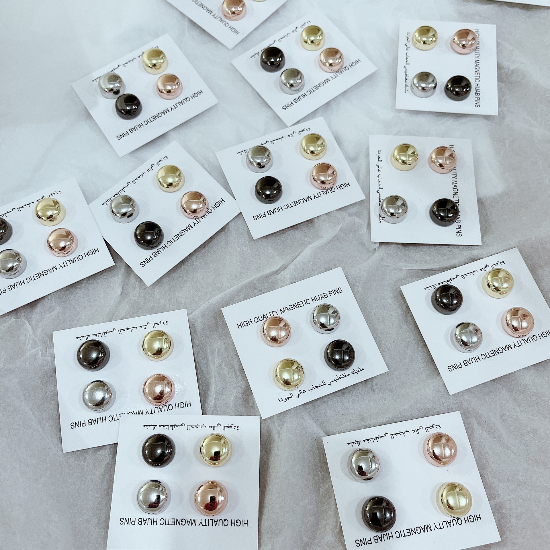 Picture of Cross-Border Scarf Clip Magnetic Buckle Brooch Scarf Clip Magnet Buckle Scarf Clip Magnetic Design Metal Buckle Square Scarf