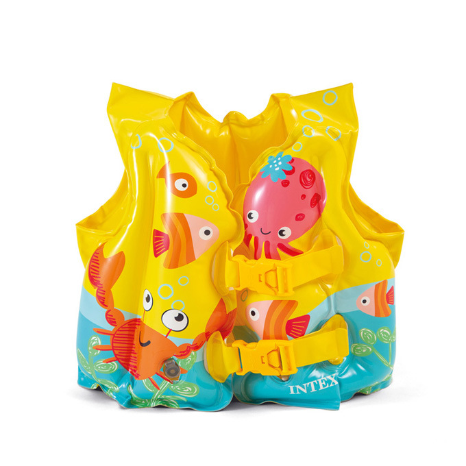 Picture of Original Genuine Intex Baby Swimming Vest Kidsren's Inflatable Swimsuit Life Jacket Three Air Bags Adjustable 59661