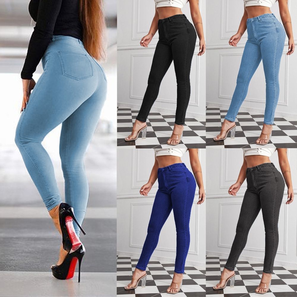 Cross-border Foreign Trade Europe and America ebay Amazon Casual All-match Jeans Women's Washed Hot Sexy Tight Pants Pencil