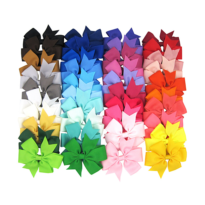 Picture of European and American New Kidsren's Hairpins 8cm Swallowtail Bow Hairpin V-Shaped Ribbed with Bow Hair Accessories Head Flower