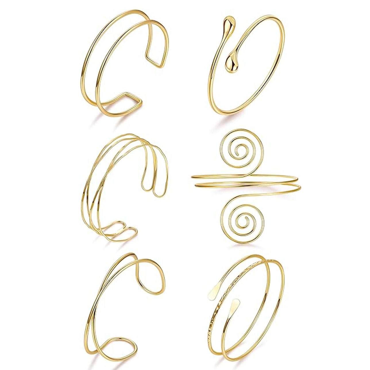 Cross-Border Hot-Selling European and American Style Metal Women's Geometric Armband, Personalized Opening Adjustable Bracelet, Versatile Bracelet