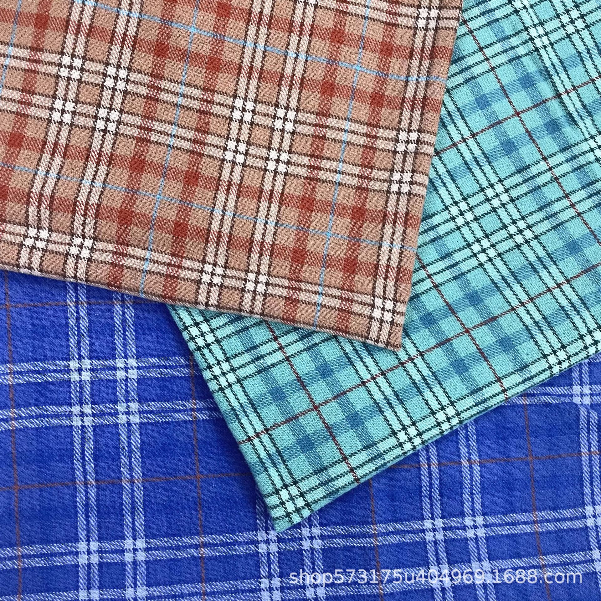 cotton flannelette cotton shirt fabric dress pajamas shoes and hats bags fabric autumn and winter yarn-dyed plat