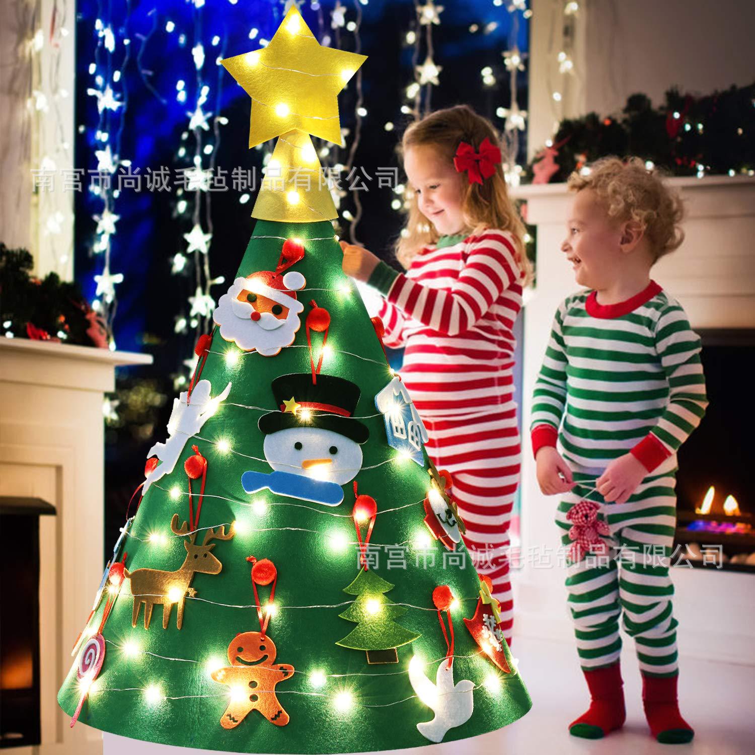 Stereo 3D felt Christmas tree decorations pendant Children DIY game gift non-woven felt Christmas tree