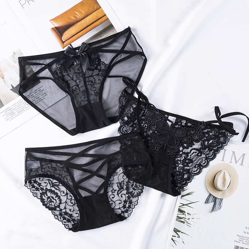 Picture of Spring and summer new underwear women's sexy women's underwear lace temptation low waist temptation briefs women's cotton crotch