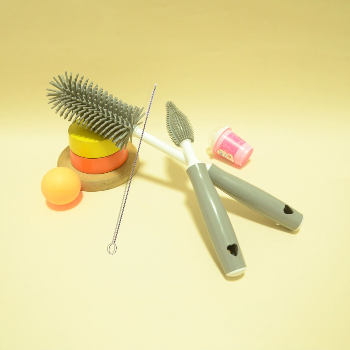 Picture of Liquid silicone bottle brush cleaning cup rotating brush nipple brush three-in-one multifunctional cleaning rinse factory direct sales