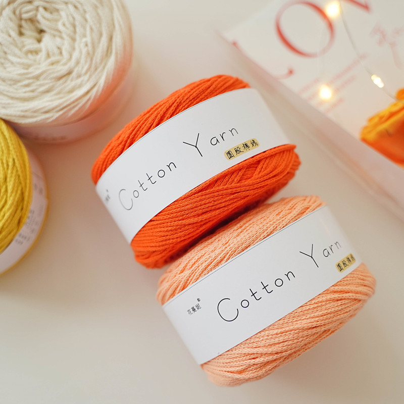 Hua Manni cotton round strand cotton cotton linen cotton hollow yarn wholesale hand-woven 1.5-2mm100g