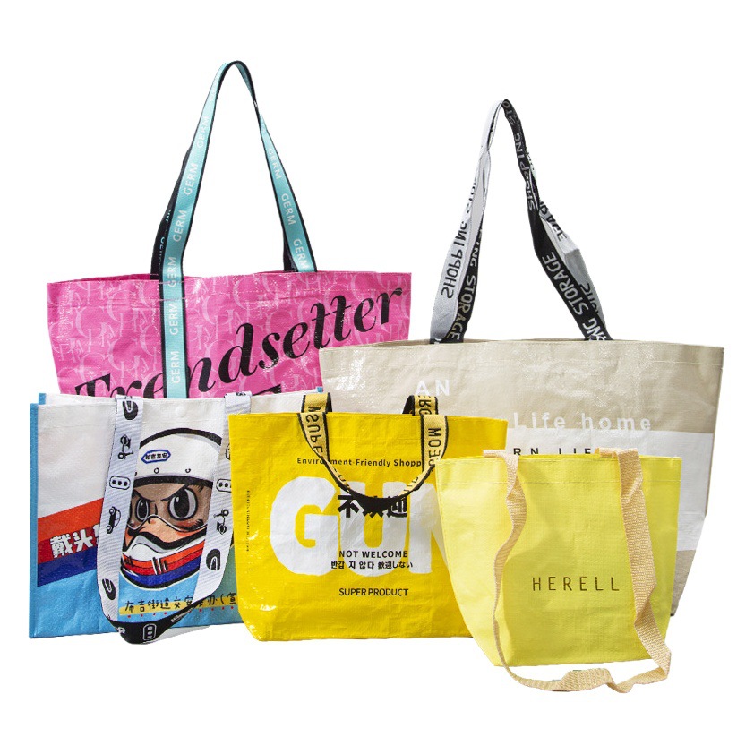 Woven handbag boat type printable LOGO activity gift bag color printing film clothing shopping bag handbag