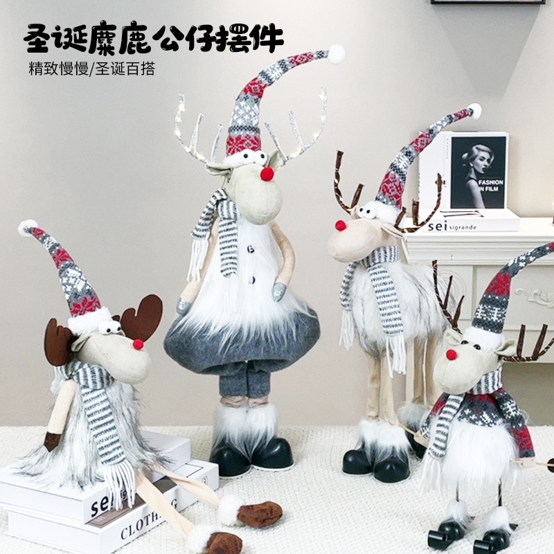 Christmas decorations Christmas elk deer doll toy decoration scene layout desktop ornaments holiday supplies