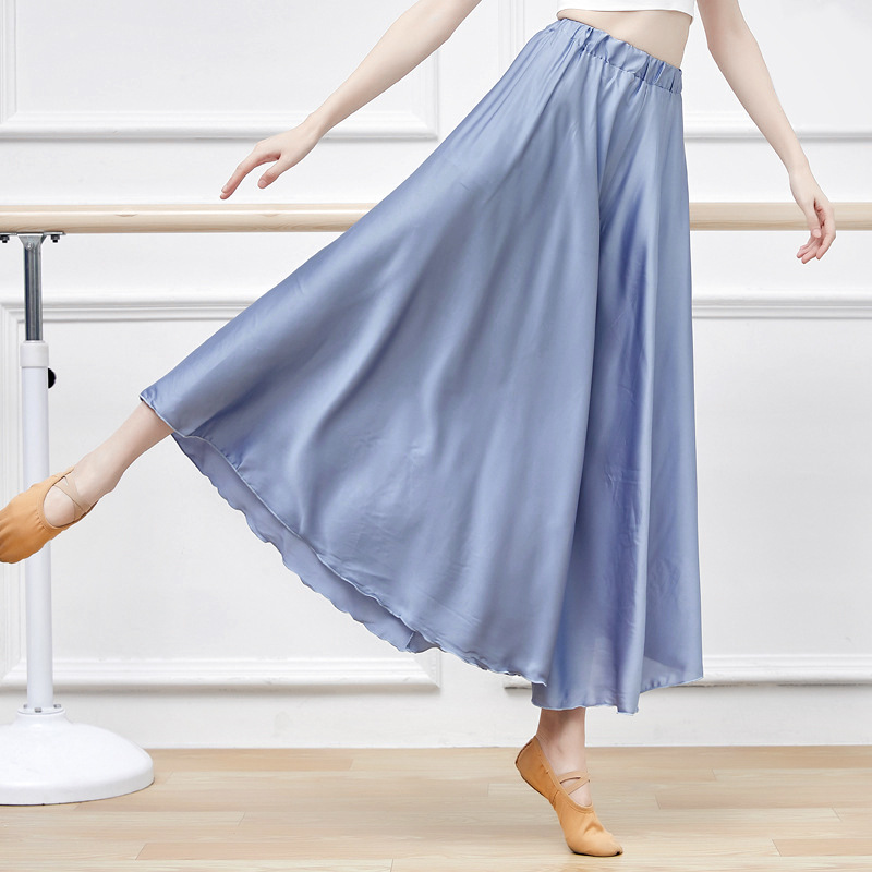Picture of Dance Pants Modern Dance Clothing Wide-Leg Swing Body Female Adult Loose Satin Jazz Short-Sleeved Classical Chinese Practice