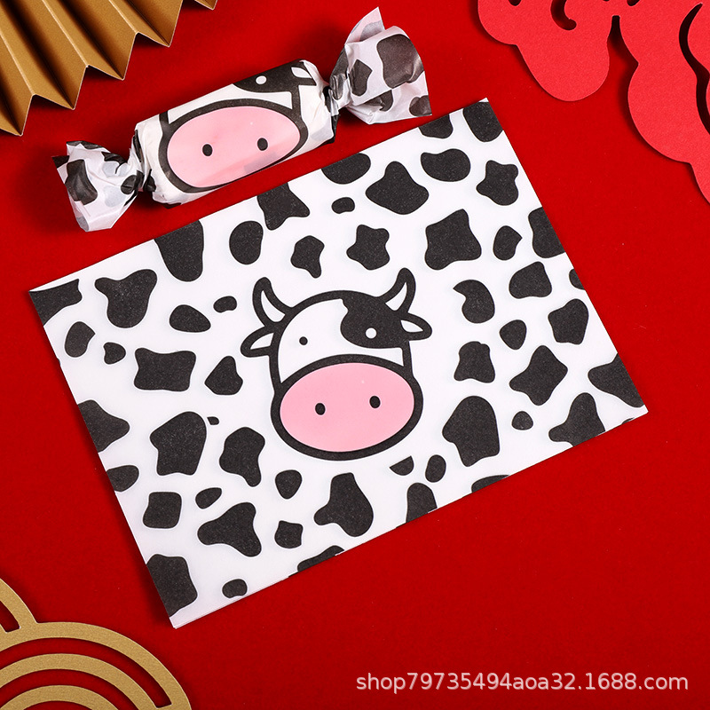 Picture of Nougat Wrapping Paper 100 Baking Handmade Cute Candy Paper Silicone Paper Self-sealing New Year's Sugar Paper Bag