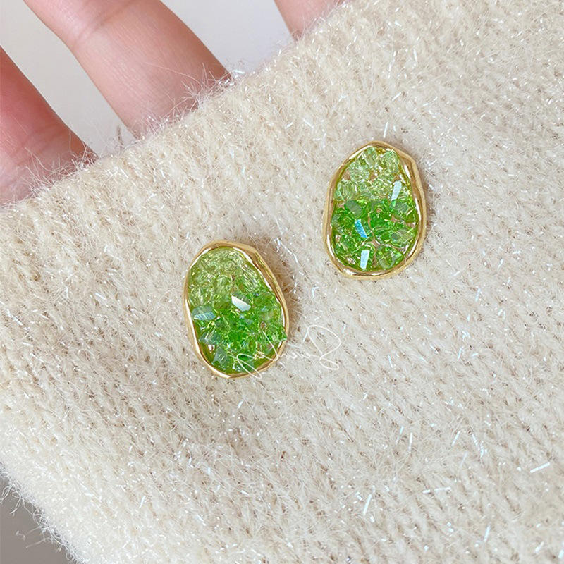 S925 Silver Needle Seawater Crystal Earrings 2025 New Fresh and Simple Earrings Niche Design High-End Earrings for Women