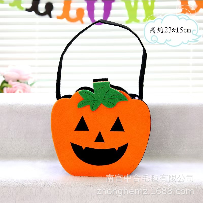 Cross-Border Halloween Candy Bag, Kidsren's Satchel Felt Bag, Halloween Pumpkin Bag, Creative Candy Satchel Bag