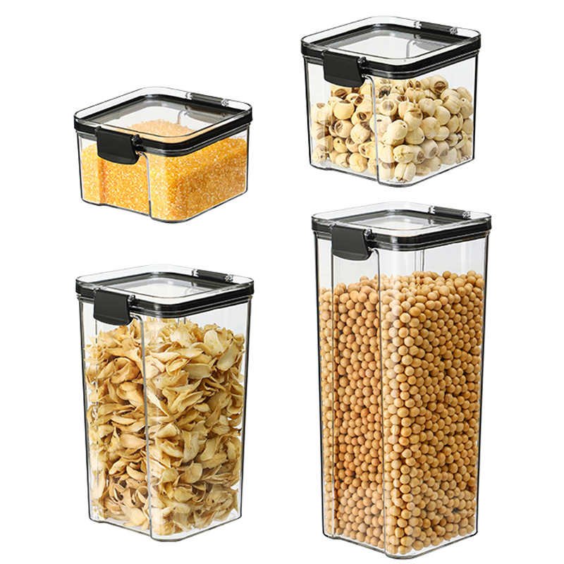 Picture of [Thickened Square Transparent Sealed Jar] Grain Kitchen Storage Jar Box Snack Tea Storage Jar