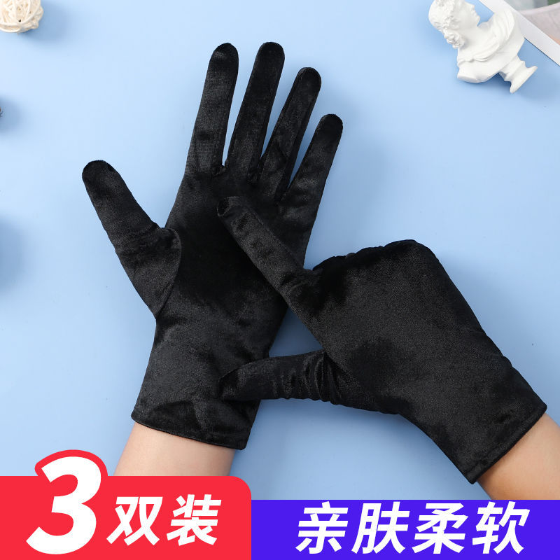 Warm Gloves for Women Spring & Fall Outdoor Winter Windproof and Cold Riding and Driving Protective Thin Velvet Performance Square Dance Gloves