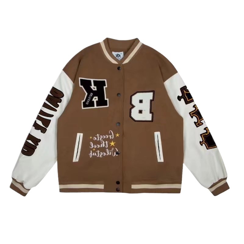 Picture of 2023 American Fashion Vintage Letter Embroidered Printed Baseball Jacket Cotton-padded Women's Loose Spring and Autumn Handsome Jacket