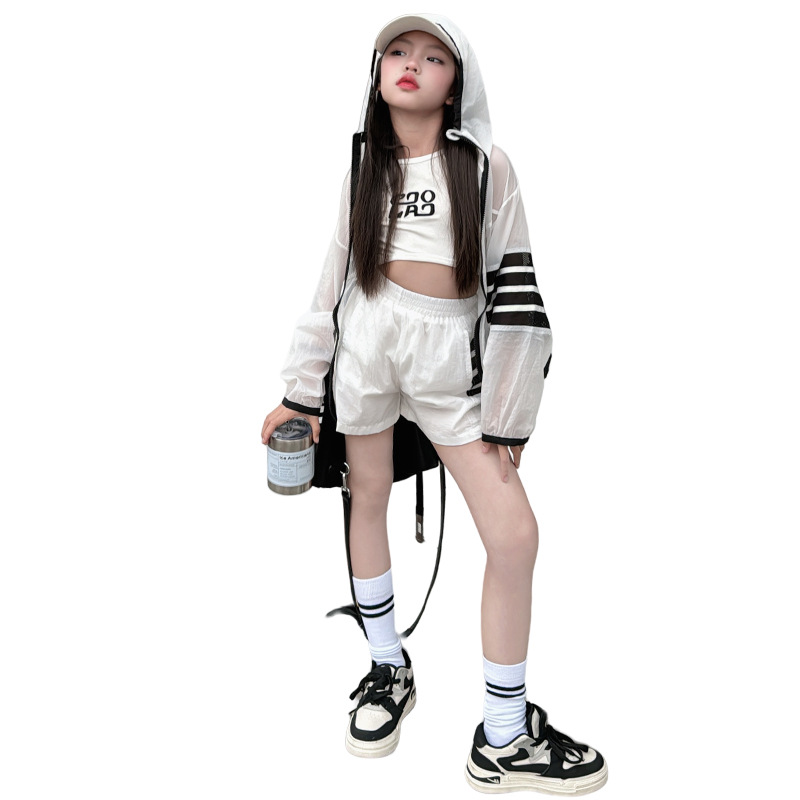 Picture of Girls' Sunscreen Coat Ice Silk Anti-ultraviolet suit 2025 New Two-piece Sunscreen Suit for Children in Summer