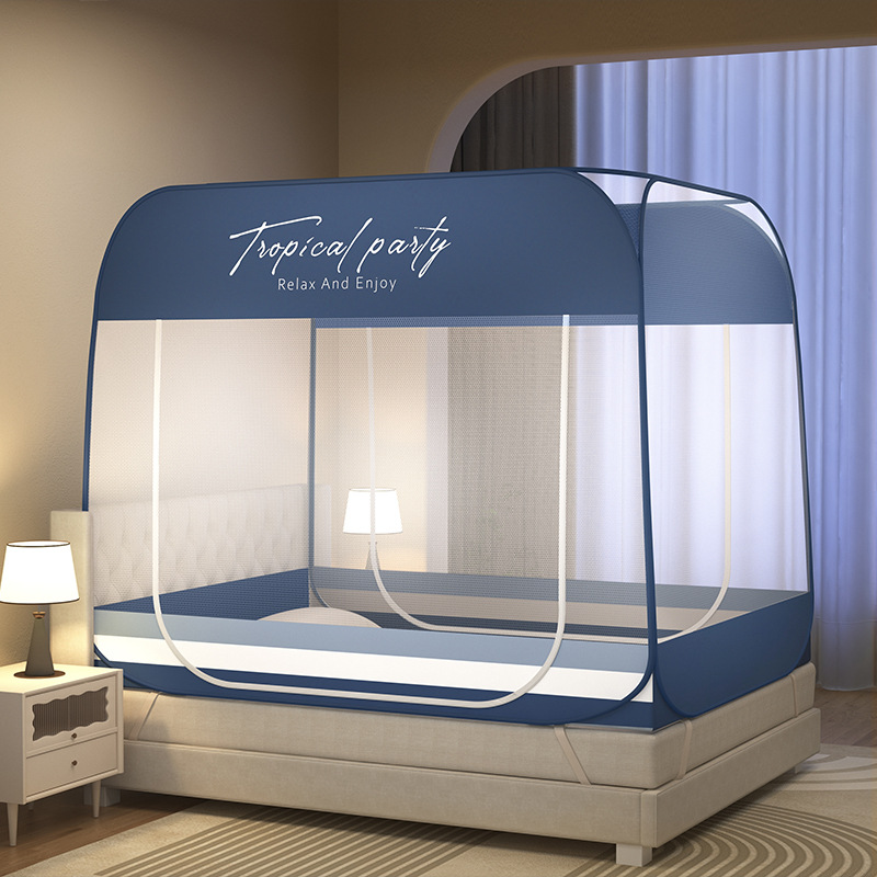 Class a Yurt Mosquito Net Home Installation-Free 1.8m Bed Kidsren's Pattern Net Summer Encrypted Double Door Net 1.5m