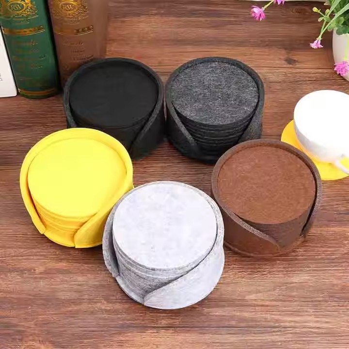 Cross-Border Wholesale Customized Absorbent Felt Coaster Insulated Tea Mat Coaster Health Pot Insulated Mat Table Mat