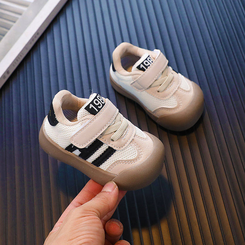 2024 Spring and Autumn new 0-1-4 years old baby board shoes mesh waterproof toddler shoes non-slip soft bottom functional shoes