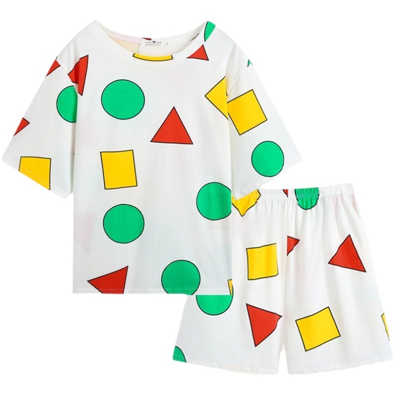 Crayon Shin-Chan Same Style Pajamas Japanese Style Style Men and Women Spring and Autum Couples Cute Cartoon Imitation Cotton Long-Sleeved Home Clothes Set