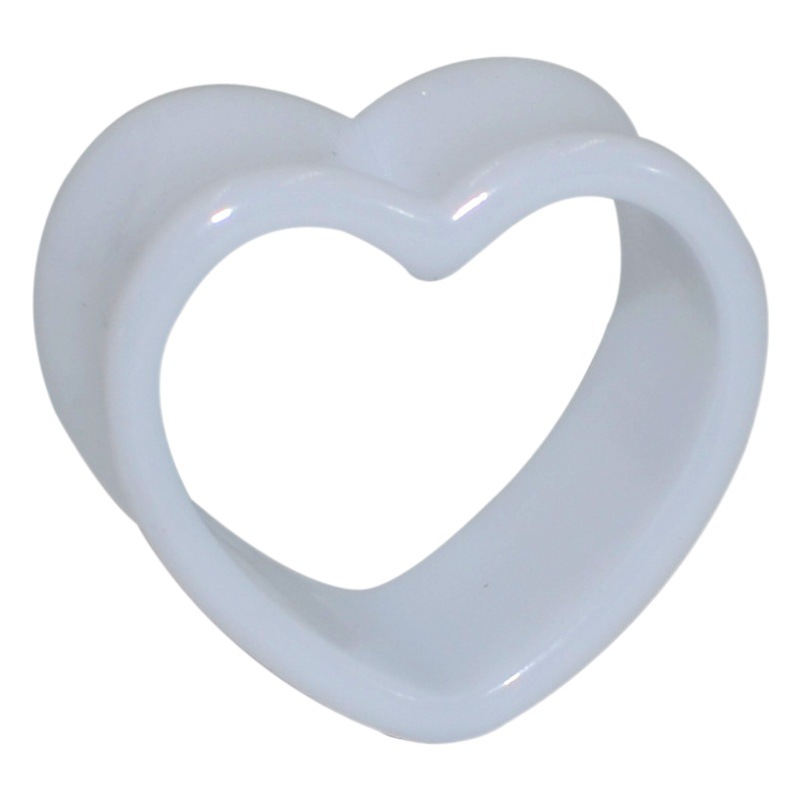 Cross-border acrylic love auricle black and white heart-shaped hollow auricle transparent puncture ear expander ear expansion 4mm-25mm