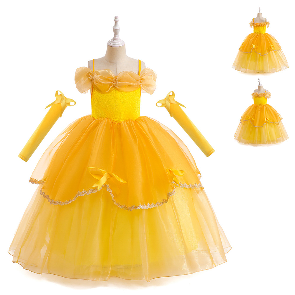 Picture of Belle Princess Beauty and the Beast Children's Dress Christmas Puff Dress Girls Bell Princess Costume dress