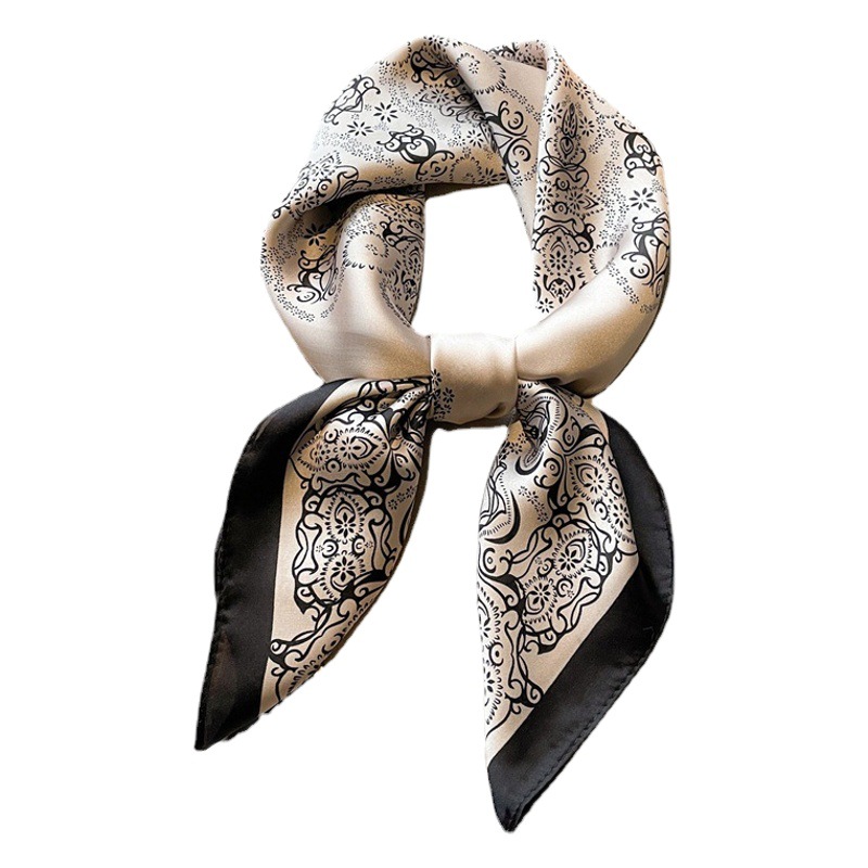 Small square scarf silk scarf cashew nut expert wear single product scarf tie bag tie hair imitation silk scarf sunscreen shawl scarf