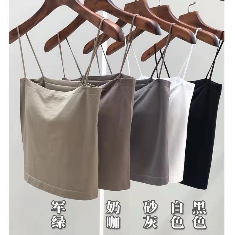 Picture of New 2025 Solid Color Camisole Women's Summer Outer Wear Top No Steel Ring Thin Belt Base Shirt Tube Top